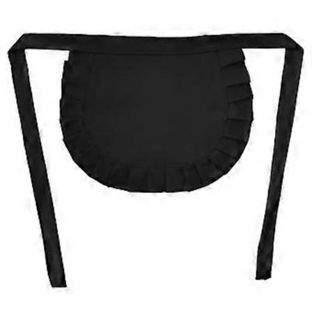 Halvförkläde för damer, servitris, hembiträde, cosplay, matlagningsförkläden, köksfestfavoriter för restaurang, café, svart