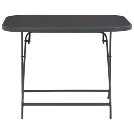 Vidaxl Hopfällbart Trädgårdsbord 100x75x72 Cm Glas Och Stål Grå