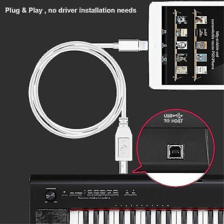 Lightning till Type-B MIDI Keyboard Konverter USB 2.0-kabel för iPhone 7 8 X iPad