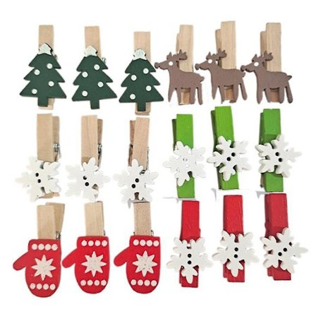 50 stk. Mini Tøjsklemmer - Farvede Tøjsklemmer i Træ til Foto Håndværk Billede Clips Display Væg Dekoration