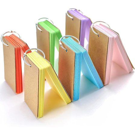 DIY Blanko Färgglatt Metallringat Papper, för Repetitionskort, Registerkort, Minianteckningsböcker, Studentkort, 6-pack