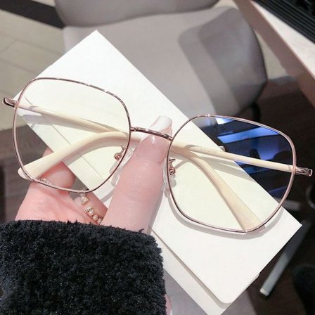 Anti-Blue Light Glasögon Fyrkantiga Glasögon BEIGE