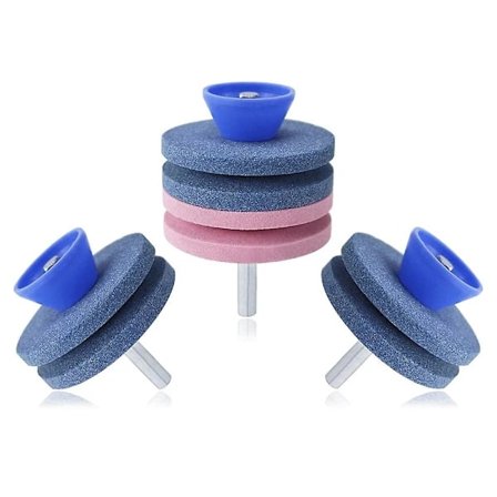 3-pak slibesten til græsslåmaskineknive, slibemaskine til græsslåmaskiner, slibesten til haveredskaber / græsslåmaskineknive, A