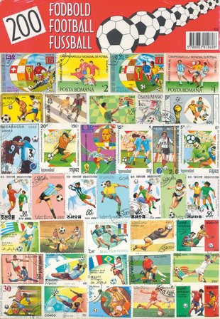 200 forskellige fodbold frimærker