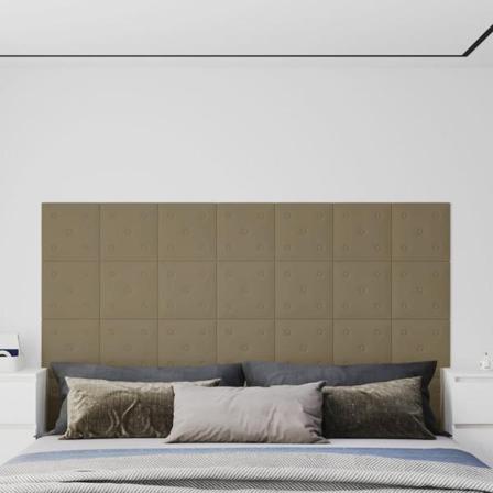 Vidaxl Väggpaneler 12 St Cappuccino 30x30 Cm Konstläder 1,08 M² Brun