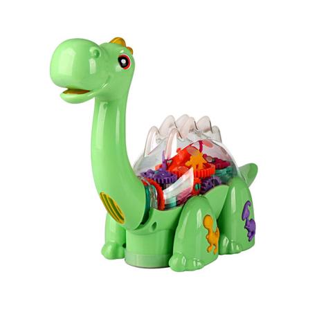 Elektrisk Universal Dinosaur Legetøj Musik Lys Transparent Gear Brachiosaurus Simulation Dinosaur Dreng C Green
