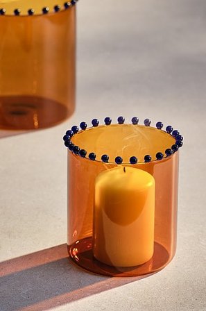 Jotex - Kerzenständer 13 Cm Bernstein/blau - VIOLA - Kaufe Kerzenleuchter bei Jotex