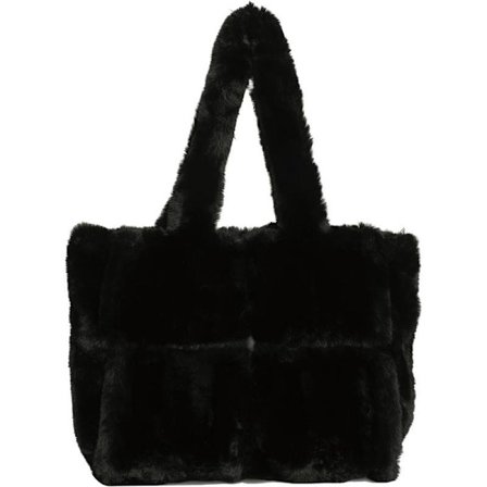 Myke plysjvesker Fuskepels Ensfargede handlevesker Julegaver svart