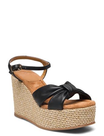 Materns Sandal Med Hæl Espadrilles Svart UNISA*Betinget Tilbud