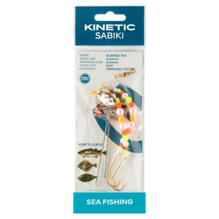 Kinetic Sabiki Scandic #1/0 - Pearl/Yellow/ Orange