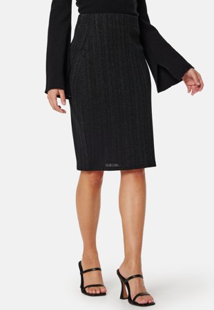 Pieces Dalilah HW Skirt Black Klær