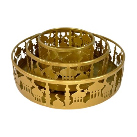 3 st modern fruktskål förtjockad rund kant ihålig design lätt att rengöra serveringsfat för hemfest servering guld