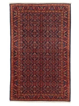 Handgeknüpft Ghiassabad 131X212 Wollteppich Schwarz/Dunkelrot Klein