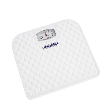 Mekanisk badrumsvåg med kapacitet 130 kg och manuell kalibrering