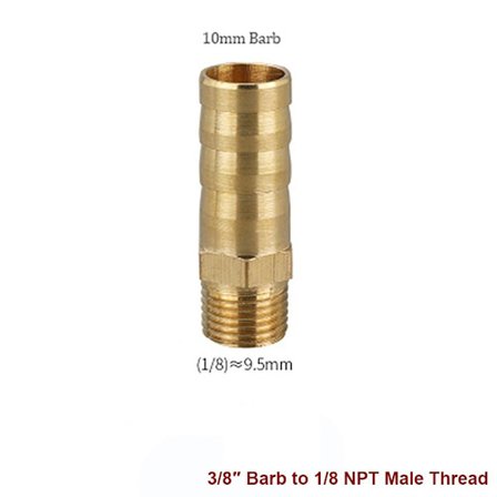 4 kpl Messinkiletku Barb Ilmaletkun liittimet 1/8 NPT UROSKIERRE 1/8