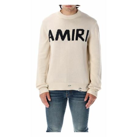 Amiri, Knitwear Pf 22Mkl 009Cs Beige, Heren, Maat:M