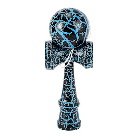 Trælegetøj Udendørs Sports Kendama Legetøjsbold Børn Og Voksne Udendørs Bold Sports Crack Bøg Træ Farverigt Design Sort Og Blå