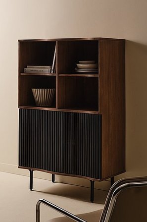 Jotex - Kaappi Walnut And Charcoal Black. Metal: Black Sand Walnut and charcoal black. metal: black sand - LÖVSTRAND - Osta Senkit & sivupöydät Jotex