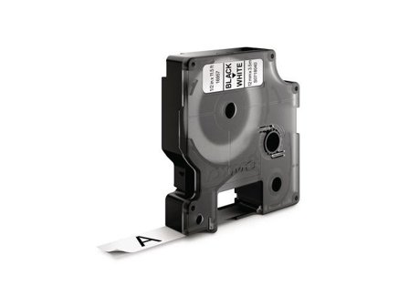 DYMO D1 12mm 1pk, Nylon Sort/Hvit