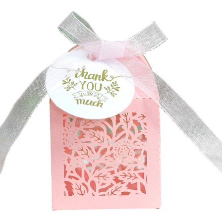 50 stk. Bryllupsslikæske med bånd, takkekort, udhulet Valentinsdagsgave