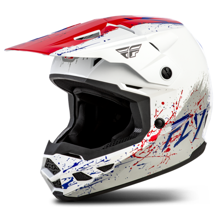 FLY Racing Kinetic Drip V26 Barn Crosshjälm Röd/Vit/Blå S