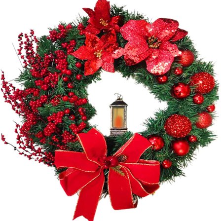 Julkrans Väggdekoration Ornament God Jul Dörrdekoration Krans, Konstgjord Tall