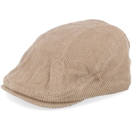 Upfront - Bege flatcap Boné - Wild Corduroy Sixpence Khaki Flat Cap @ Hatstore