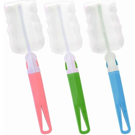 6 stk flaskerengjøringsbørster svamp flaskerengjøringsbørster lang håndtak svamp koppbørste flaskebørste