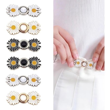6 st midjeformare jeansformare klämma zink justerbar midje jeans knapp kan användas på jeans, korsetter och klänningar Daisy knapp