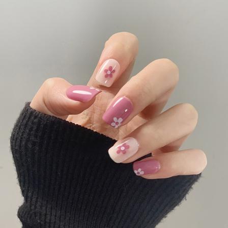 Manikyr Lila Blomma Nagellapp 24st