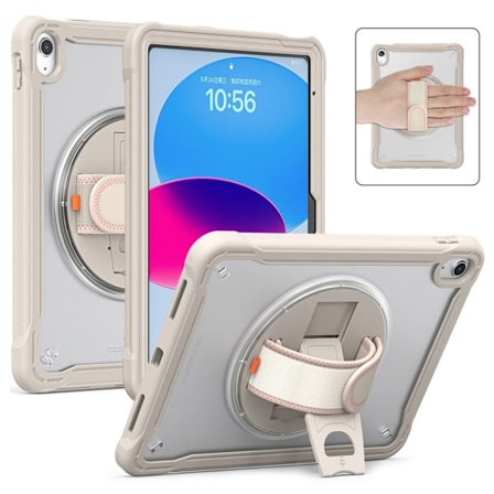 iPad 10.9" 2022 / iPad 11" 2025 Case med stativ och hand grip - Beige