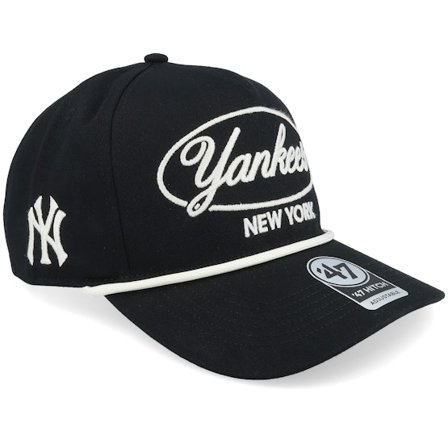 47 Brand - MLB Svart adjustable Caps - New York Yankees MLB Foundational 47 Hitch Rope Black A-Frame Adjustable @ Hatstore