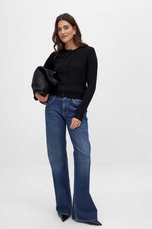 NA-KD Jeans med låg midja - Low waist jeans - Blå - EU 42