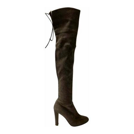 Stuart Weitzman, Over The Knee Boots Grijs, Dames, Maat:39 EU