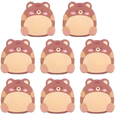 Klisterlappar, 8-pack Söta Björn Memoblock med Inspirerande Citat, Roliga Djurformade Notisflikar för Skola, Kontor & Presenter