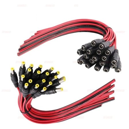 50 stykker 12V Dc stik Han hun jackstik kabel ledning linje adapter stik