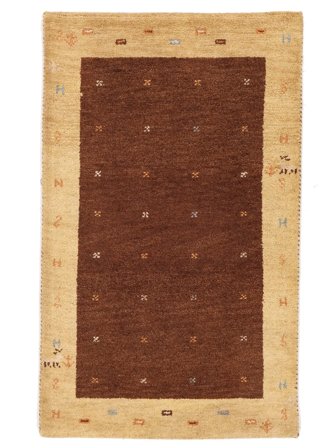 Gabbeh Indo Fine Rug 73X124 Orange/Dark Red Wool, India