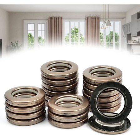 20 stk. gardinøjer ringe clip-on gardinøjer 43mm plastik clip-on gardinringe til gardinstang til soveværelse brusebad omklædningsrum, brun