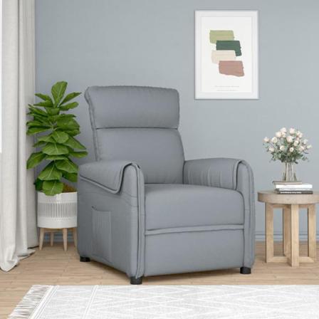 Vidaxl Reclinerfåtölj Ljusgrå Tyg Grå