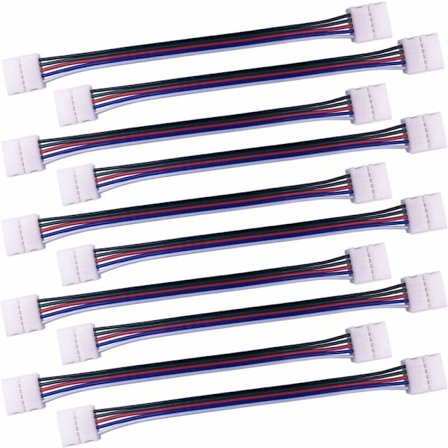 10 st RGBW-anslutningskabel 5-stiftslampa 10 mm LED-remsa ljusomvandlare Lödfri LED-bandadapter för att ansluta 2 SMD 5050 RGBW LED-remsor tillsammans