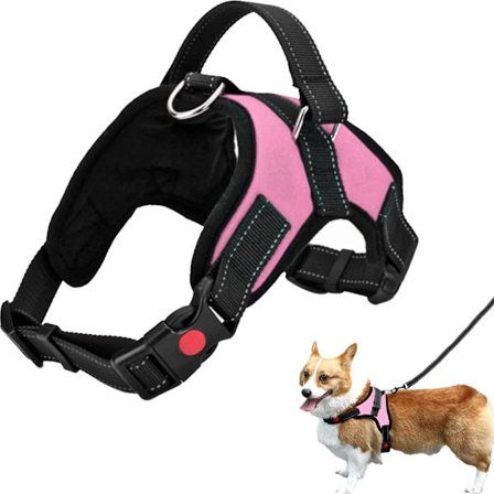 Hundesele uten trekk, pustende justerbar kjæledyrsele hundevestsele, reflekterende Oxford lett kontroll hundesele (M)