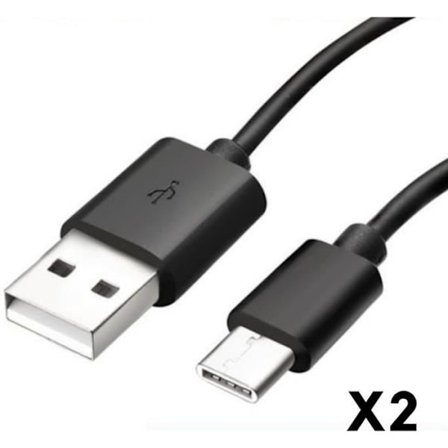 USB-C-kaapeli Samsung S20 - S20 PLUS - S20 ULTRA - S20 FE - USB-C-latauskaapeli Musta 1 Metri [Pakkaus 2] Phonillico
