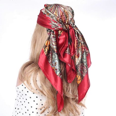 Paisleysilkeskjerf | Silkeskjerf dame | Silke hijab bandana | Hodeskjerf dame - Vintage
