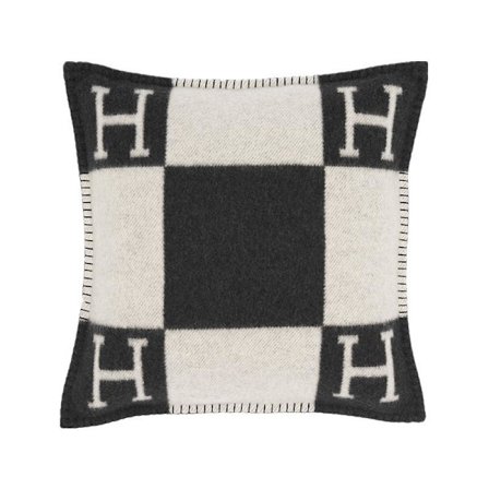 H-formad kudde i nordisk stil, soffkudde för lunchpaus, bilkudde för midja och rygg, ullstickad kudde - svart-FD-