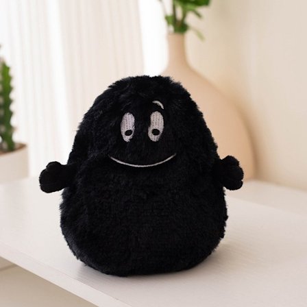 Barbapapa Plysch Monster Dockdocka Kudde - FÄRG: svart hårig 15cm