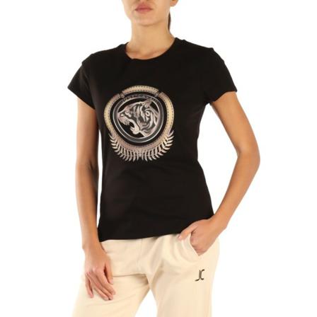 Just Cavalli, T-Shirts Zwart, Dames, Maat:XS
