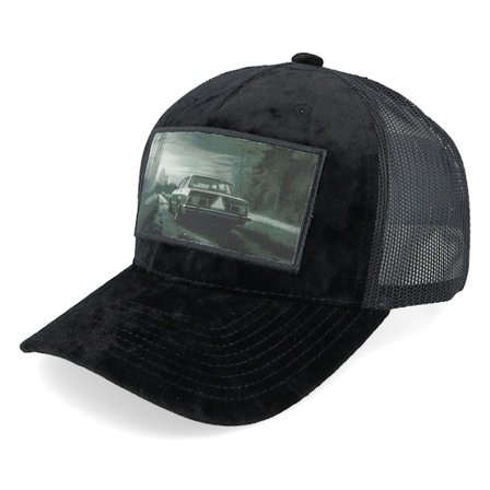 Iconic - Epa Tractor Patch Velvet Black Trucker Trucker Black Cap - @ Hatstore