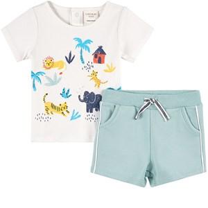 Carrément Beau Green Savannah T-shirt And Shorts Set 3 Months - Clothing sets - 3 months - Green