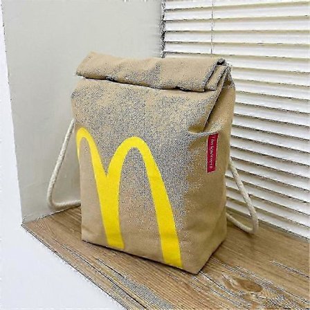 Realistisk McDonald's Ryggsekk/Messenger Sideveske - Stor Kapasitet Hurtigmat Gave Lomme Skulderveske 2025