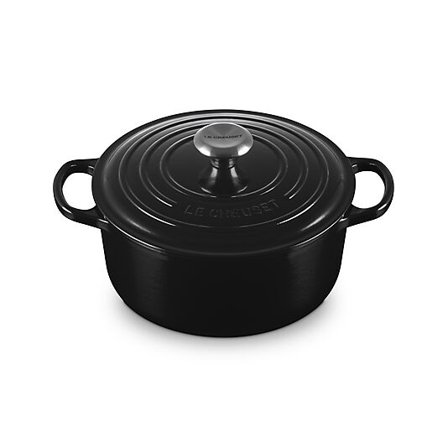 LE CREUSET Signature støpejern rund gryte 24cm Black